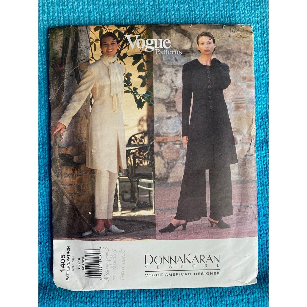 Vogue sewing pattern 1405 Suit blazer pants